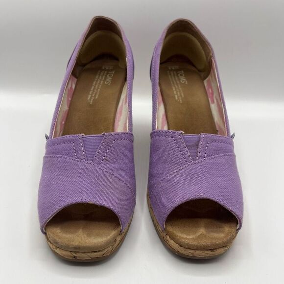 Toms Purple Orchid Wedge Hemp Sandals Sz 9.5 Open Toe - Picture 2 of 12